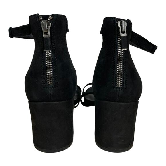 Eileen Fisher NWOB Jazzy Block Heel Sandal Size 9.5 Black Suede Open Toe Nubuck - Picture 4 of 8